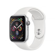 Watch Series 4 Aluminum Cellular (40mm), Silver, White Sport Band Watch Series 4 Aluminum Cellular (40mm), Silver, White Sport Band