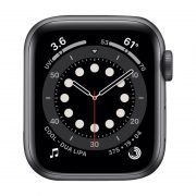 Watch Series 6 Aluminum (44mm), Space Gray, Black Sport Band
