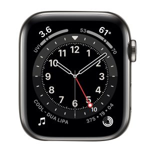 Watch Series 6 Steel Cellular (40mm), Graphite, Black Sport Band