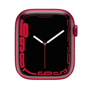 Watch Series 7 Aluminum (45mm), Red, White Sport Band