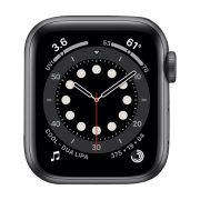 Watch Series 6 Aluminum Cellular (40mm), Space Gray, White Sport Band